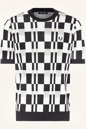 Fred Perry Úpletové Tričko černá modrá šedá