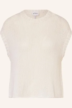 FTC CASHMERE Pletená Vesta S Kašmírem bílá