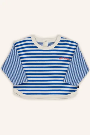 Petit Bateau Tričko S Dlouhým Rukávem bílá modrá