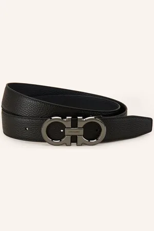 Salvatore Ferragamo Kožený Opasek černá tmavě modrá