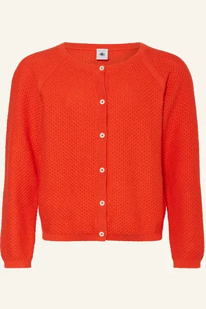 Petit Bateau Pletený Kardigan tmavě oranžová