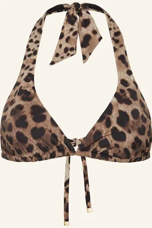 Dolce & Gabbana Trojúhelníkový Horní Díl Bikin Leo New černá hnědá světle hnědá