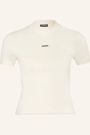 Jacquemus Tričko Le Tshirt Gros Grain krémová