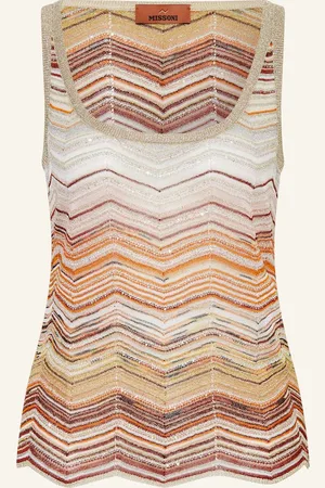 Missoni Pletený Top S Třpytivou Přízí A Flitry oranžová světle růžová krémová