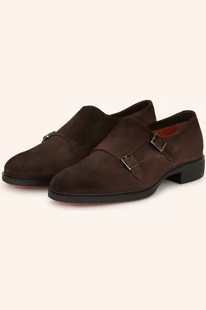 santoni Monky S Dvojitou Přezkou Easy tmavě hnědá