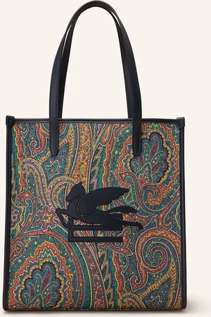 Etro Shopper tmavě modrá modrá červená
