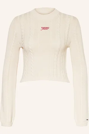 Tommy Hilfiger Cropped Svetr krémová