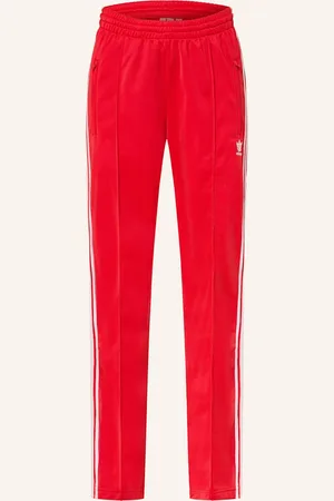adidas Kalhoty Firebird V Joggingovém Stylu červená bílá