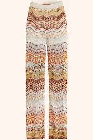 Missoni Úpletové Kalhoty S Třpytivou Přízí A Flitry oranžová světle růžová krémová
