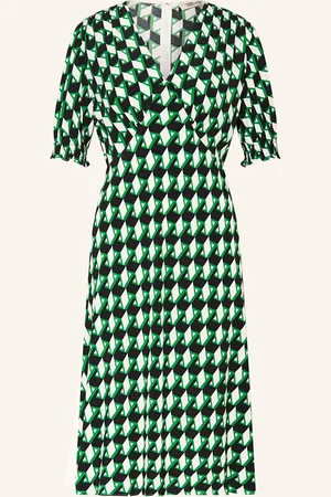 Diane von Furstenberg Šaty Jemma zelená bílá černá