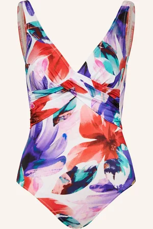 Charmline Tvarující Plavky Beach Bouquet bílá červená fialová