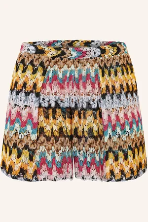 Missoni Šortky S Třpytivou Přízí tmavě žlutá fuchsiová černá