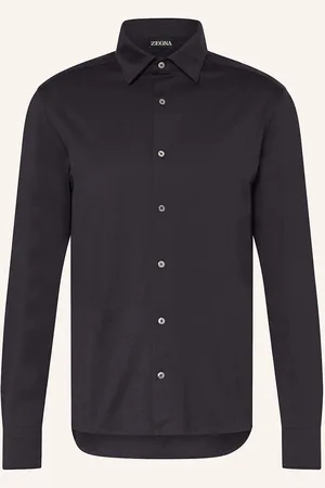Ermenegildo Zegna Žerzejová Košile Regular Fit tmavě modrá