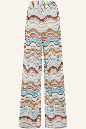 Missoni Úpletové Kalhoty S Třpytivou Přízí tyrkysová světle růžová oranžová