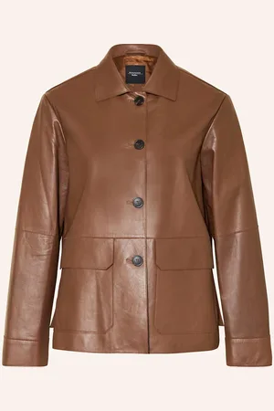 Max Mara Kožená Bunda Kaya hnědá