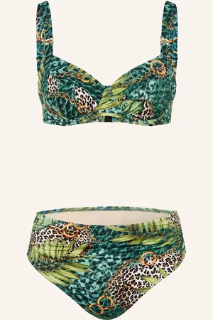 Charmline Bikiny S Kosticemi Jungle Jewels zelená petrolejová hnědá