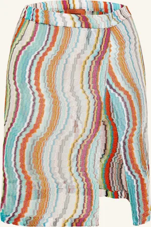 Missoni Úpletová Sukně S Třpytivou Přízí tyrkysová růžová oranžová