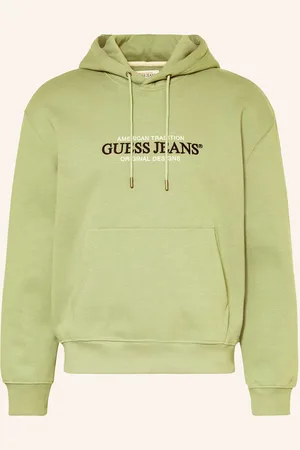 Guess Mikina S Kapucí světle zelená černá bílá