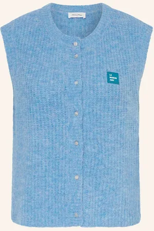 American Vintage Pletená Vesta Knitvest tmavě modrá