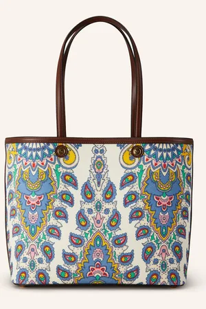 Etro Shopper S Pouzdrem režná modrá žlutá