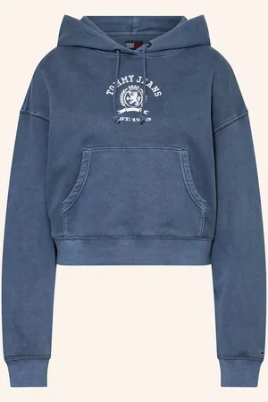 Tommy Hilfiger Cropped Mikina S Kapucí modrá