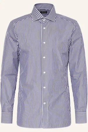 Ermenegildo Zegna Košile Regular Fit tmavě modrá bílá