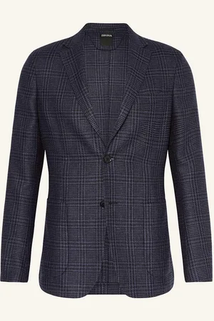 Ermenegildo Zegna Sako Extra Slim Fit S Hedvábím tmavě modrá modrá
