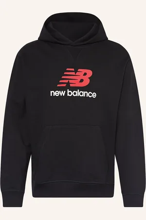 New Balance Mikina S Kapucí černá červená bílá