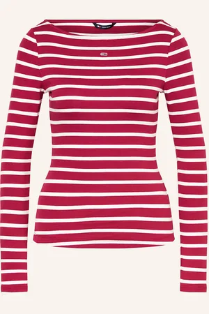Tommy Hilfiger Tričko S Dlouhým Rukávem tmavě červená bílá