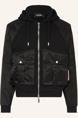 Dsquared2 Bunda Ze Směsi Materiálů černá
