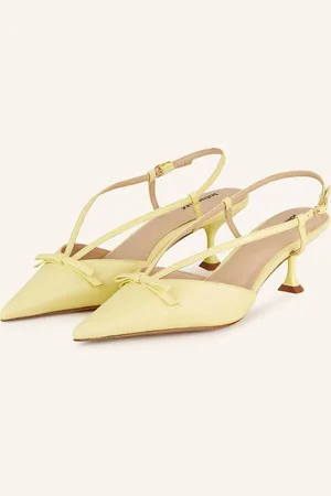 Lola Cruz Slingpumps S Otevřenou Patou Satina žlutá