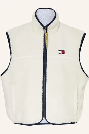 Tommy Hilfiger Plyšová Oboustranná Vesta režná tmavě modrá tmavě modrá