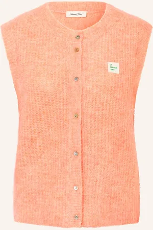 American Vintage Pletená Vesta East S Alpakou lososová