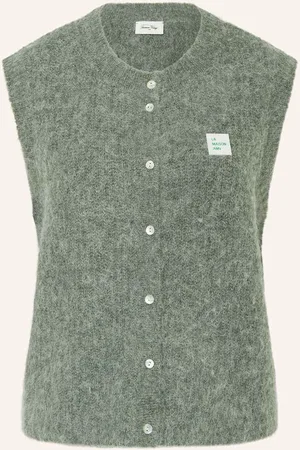 American Vintage Pletená Vesta East S Alpakou zelená