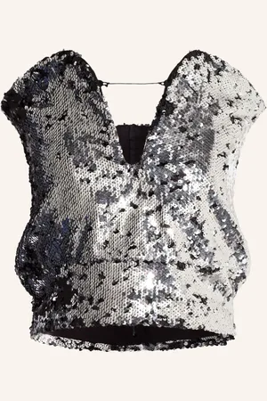 Isabel Marant Top Mandy S Průstřihem A Flitry stříbrná