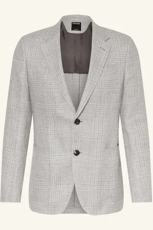 Ermenegildo Zegna Lněné Sako Extra Slim Fit světle šedá