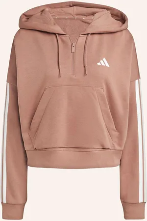 adidas Mikina S Kapucí Essentials 3-Stripes starorůžová