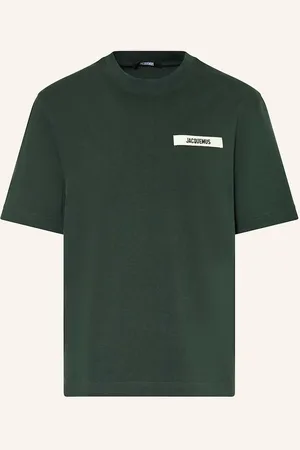 Jacquemus Tričko Le Tshirt Gros Grain tmavě zelená