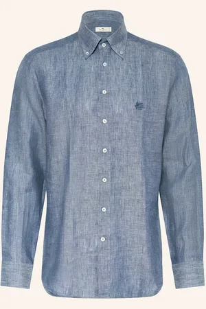 Etro Lněná Košile Regular Fit modrá