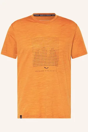 Salewa Tričko Eagle Dotted Z Merino Vlny oranžová