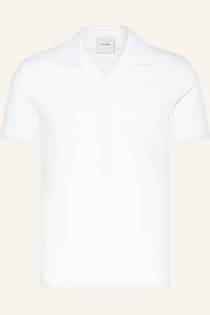 Calvin Klein Žerzejová Polokošile Slim Fit bílá