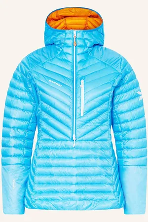 Mammut Lehká Péřová Bunda Eiger Speed In Half Zip Hoodie tyrkysová