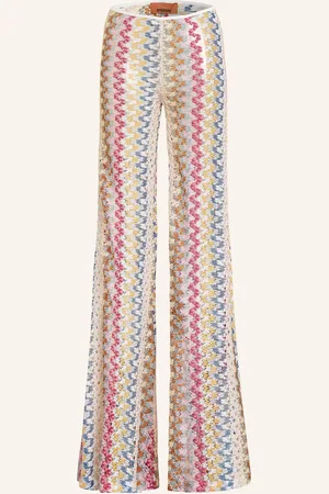 Missoni Háčkované Kalhoty S Třpytivou Přízí modrá růžová žlutá