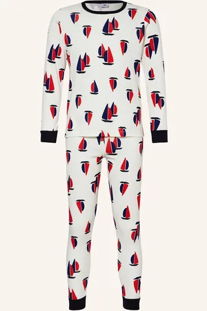 Petit Bateau Pyžamo bílá modrá červená
