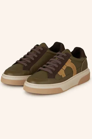 Salvatore Ferragamo Sneakersy Cassina Ganc olivová hnědá