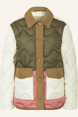 Woolrich Prošívaná Bunda Heritage olivová hnědá krémová