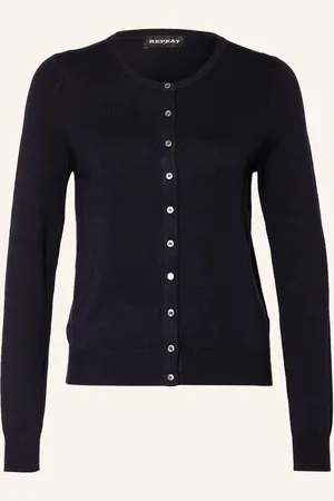 REPEAT cashmere Pletený Kabátek tmavě modrá