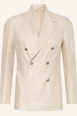 TAGLIATORE Hedvábné Sako Extra Slim Fit béžová