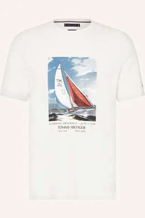 Tommy Hilfiger Tričko krémová šedá červená
