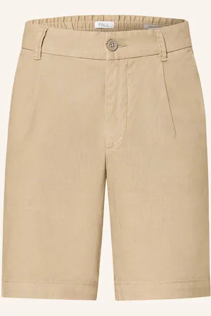 PAUL Šortky Comfort Fit Se Lnem béžová